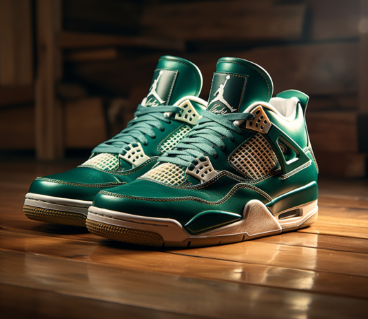 Air Jordan 4 Retro vert : style et confort dans un design iconique