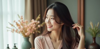 Cheveux : les secrets beauté des Coréennes pour une chevelure éclatante Femme coreenne aux longs cheveux brillants et sourire naturel