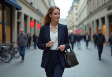 Marque la plus classe : comment la choisir pour ajouter du style à votre quotidien ? Femme élégante marchant en ville avec sac en cuir