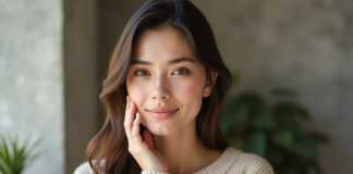 Mettre en valeur un visage rectangulaire : conseils et astuces beauté Portrait d'une femme en beige naturel et maquillage léger